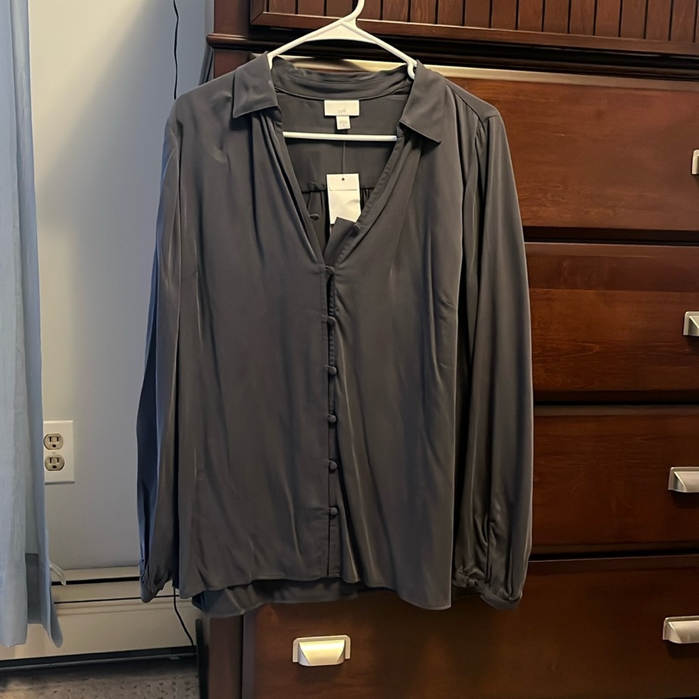 J Jill NWTS Soft Luxe Button-Front Shirt size medium